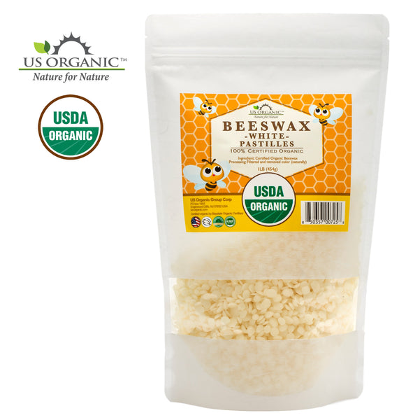 US Organic Beeswax White Pastille, 100% Pure Certified USDA Organic, 16oz